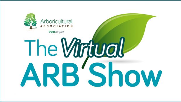 The logo for the virtual Arb show with an image of a leaf