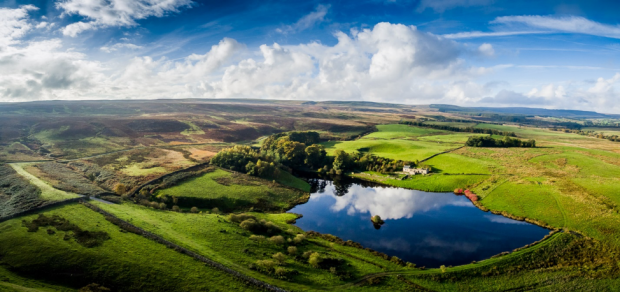 An aeriel shot of Barningham estate