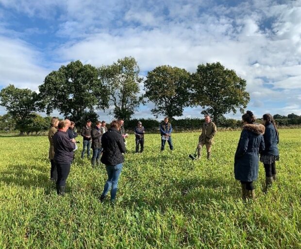 Andy speaking at a farm management training event.