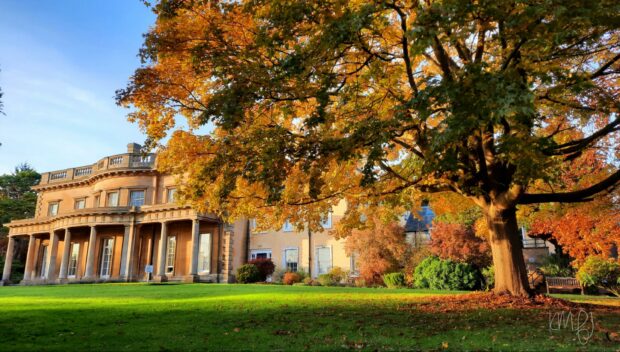 Outside shot of University of Lincoln Old Hall in the autumn
