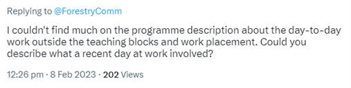 I couldn't find much on the programme description about the day-to-day work outside the teaching blocks and work placement. Could you describe what a recent day at work involved?