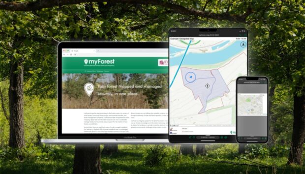 Examples of the myForest Platform and the geospatial mapping capabilities on a variety of devices.